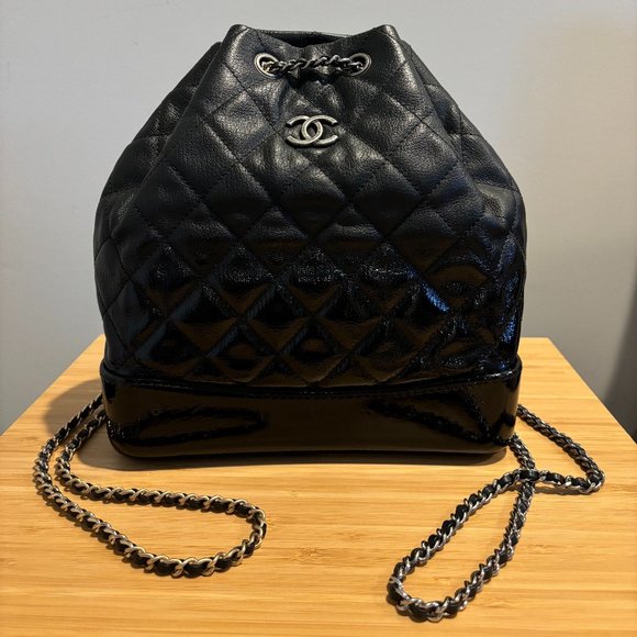 Chanel Gabrielle Medium Backpack Rare Goatskin & Patent Ombre Leather - Picture 1 of 10